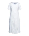 Elisa Cavaletti By Daniela Dallavalle Woman Midi Dress White Size 6 Polyester, Linen, Polyamide In White