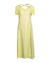 Elisa Cavaletti By Daniela Dallavalle Woman Midi Dress Yellow Size 6 Linen, Viscose, Elastane In Yellow