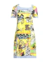 Elisa Cavaletti By Daniela Dallavalle Woman Mini Dress Yellow Size 8 Cotton, Elastane, Linen, Polyes In Yellow