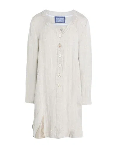 Elisa Cavaletti By Daniela Dallavalle Woman Overcoat & Trench Coat Beige Size M Linen, Rayon, Polyur In Gray
