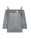 Elisa Cavaletti By Daniela Dallavalle Woman Top Grey Size 14 Viscose, Linen In Grey