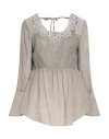 Elisa Cavaletti By Daniela Dallavalle Woman Top Khaki Size 8 Cotton, Viscose, Elastane In Beige