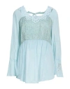 Elisa Cavaletti By Daniela Dallavalle Woman Top Sky Blue Size 10 Cotton, Viscose, Elastane In Blue