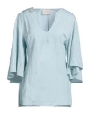 Elisa Cavaletti By Daniela Dallavalle Woman Top Sky Blue Size 10 Viscose, Polyamide In Blue