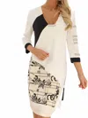 Elisa Cavaletti Colorblock Dress In Cream/black In Neutral