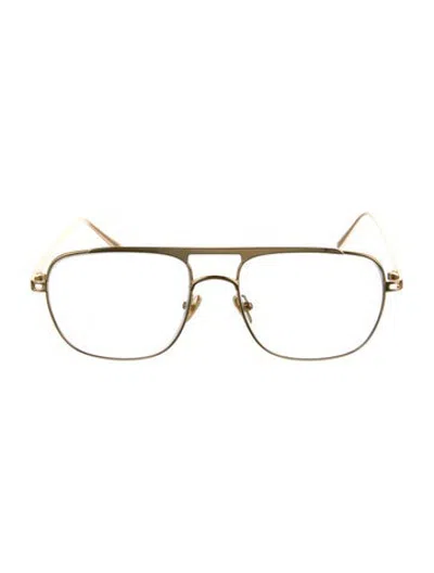 Pre-owned Elisa Johnson Aviator Eyeglasses In Gold