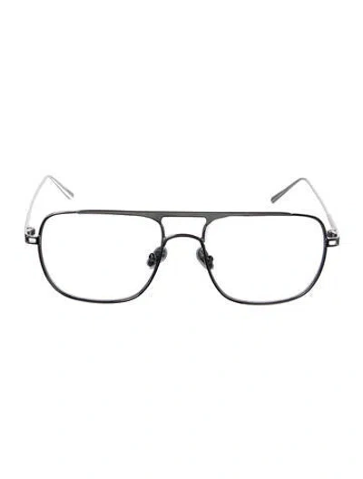 Pre-owned Elisa Johnson Aviator Eyeglasses In Metallic/silver