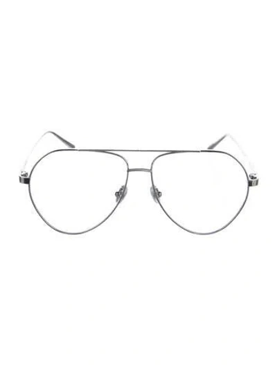 Pre-owned Elisa Johnson Aviator Eyeglasses In Silver