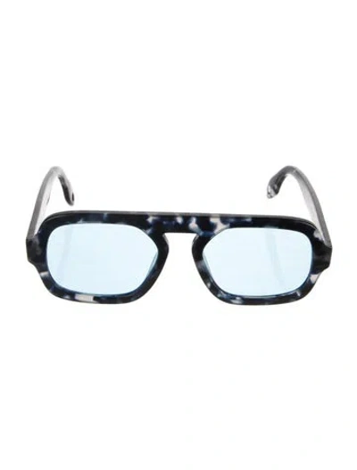 Pre-owned Elisa Johnson Aviator Tinted Sunglasses In Blue