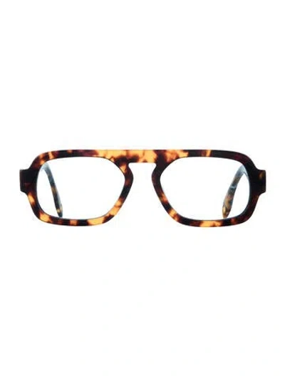 Pre-owned Elisa Johnson Aviator Tinted Sunglasses In Brown