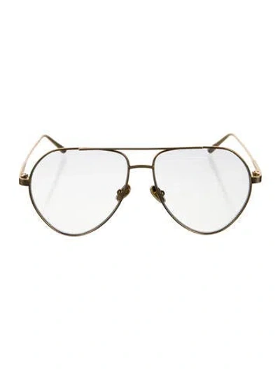 Pre-owned Elisa Johnson Aviator Tinted Sunglasses In Gold