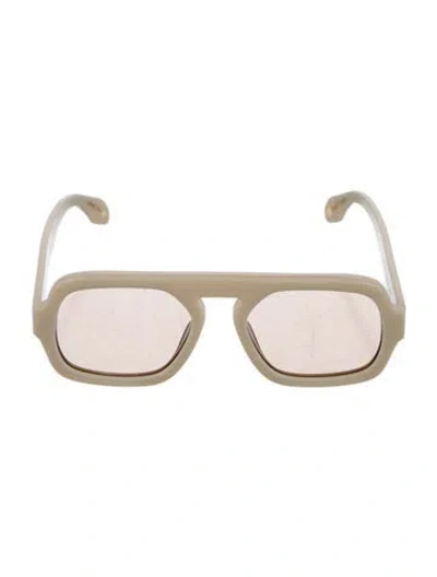 Pre-owned Elisa Johnson Aviator Tinted Sunglasses In Neutrals