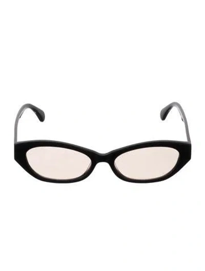 Pre-owned Elisa Johnson Cat-eye Mirrored Sunglasses In Black