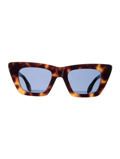 Pre-owned Elisa Johnson Cat-eye Tinted Sunglasses In Brown