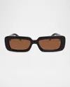 Elisa Johnson Women's Gigi 54mm Rectangular Sunglasses In Gloss Black