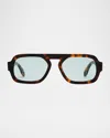 Elisa Johnson Jane Mini 52mm Aviator Sunglasses In Brown Tortoise