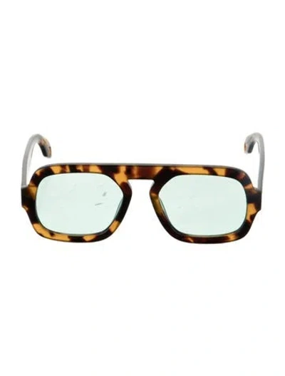Pre-owned Elisa Johnson Jane Square Sunglasses In Brown