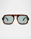 Elisa Johnson Jane Tortoise Acetate Aviator Sunglasses In Brown Tortoise