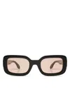 Elisa Johnson Lexi Rectangular Sunglasses, 53mm In Black