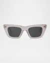 Elisa Johnson Lori Acetate Cat-eye Sunglasses In Frosty White