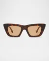 Elisa Johnson Lori Tortoise-print Cat-eye Sunglasses In Brown Tortoise