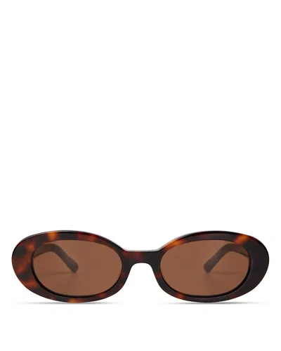 Elisa Johnson Lyric Oval Sunglasses, 52mm In Brown