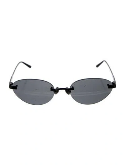 Pre-owned Elisa Johnson Narrow Tinted Sunglasses In Black