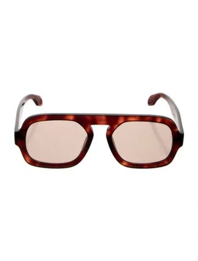 Pre-owned Elisa Johnson Oversize Tinted Sunglasses In Black