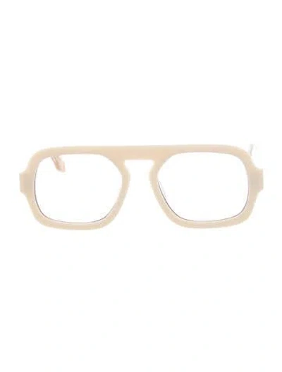 Pre-owned Elisa Johnson Oversize Tinted Sunglasses In Neutral
