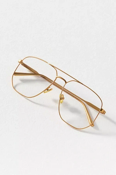 Elisa Johnson Oversized Blue Light Readers In Gold