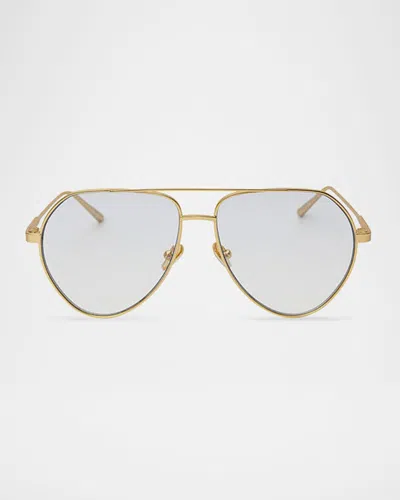 Elisa Johnson Sam Metal Aviator Sunglasses In Gold Metal
