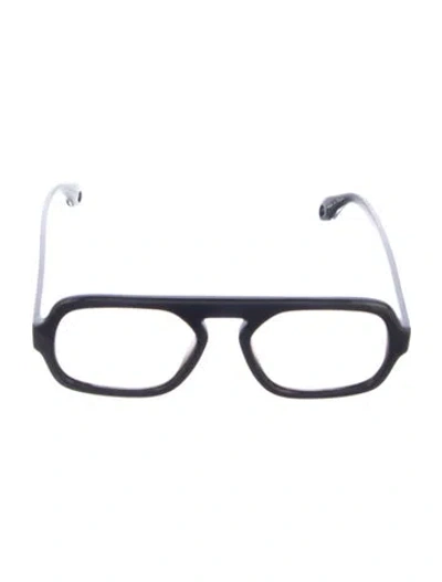 Pre-owned Elisa Johnson Square Clear Sunglasses In Black