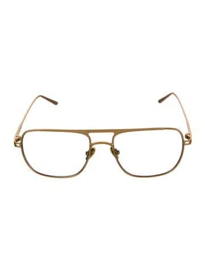 Pre-owned Elisa Johnson Square Eyeglasses In Gold