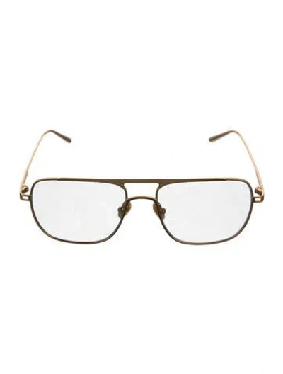 Pre-owned Elisa Johnson Square Eyeglasses In Gold