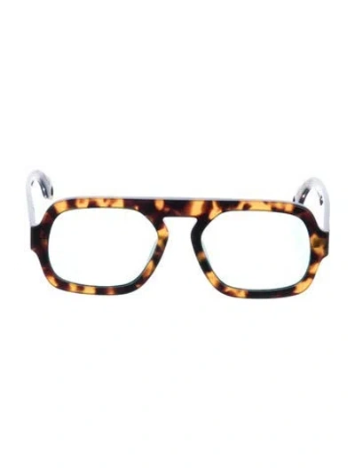 Pre-owned Elisa Johnson Square Mirrored Sunglasses In Brown
