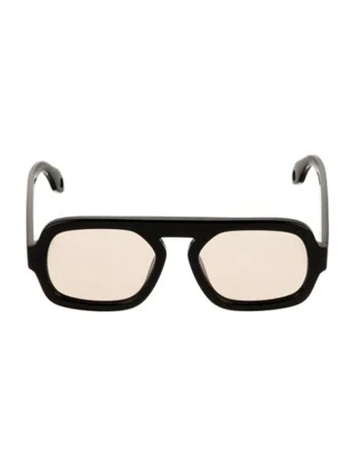 Pre-owned Elisa Johnson Square Tinted Sunglasses In Black