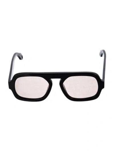Pre-owned Elisa Johnson Square Tinted Sunglasses In Black