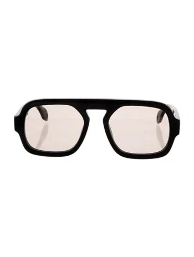 Pre-owned Elisa Johnson Square Tinted Sunglasses In Black
