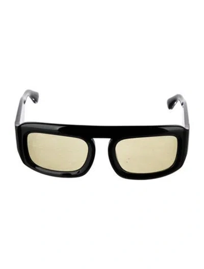 Pre-owned Elisa Johnson Square Tinted Sunglasses In Black/yellow