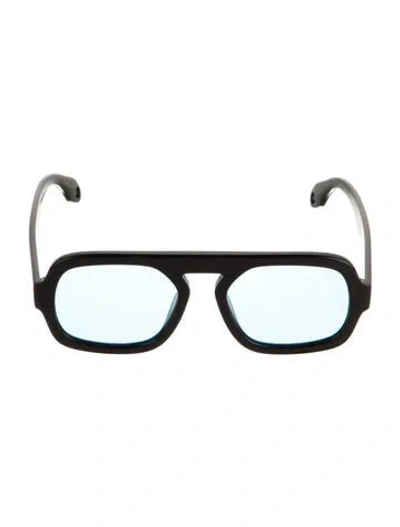 Pre-owned Elisa Johnson Square Tinted Sunglasses In Blue
