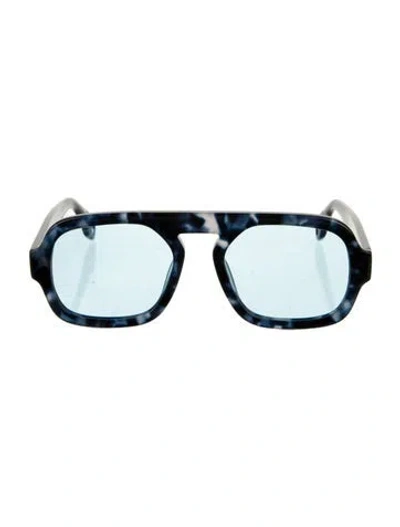 Pre-owned Elisa Johnson Square Tinted Sunglasses In Blue