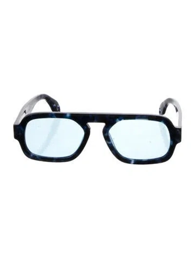 Pre-owned Elisa Johnson Square Tinted Sunglasses In Blue