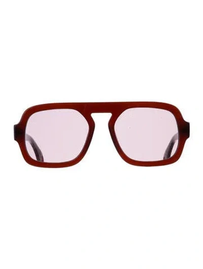 Pre-owned Elisa Johnson Square Tinted Sunglasses In Brown