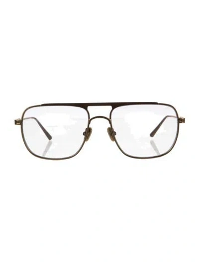 Pre-owned Elisa Johnson Square Tinted Sunglasses In Gold