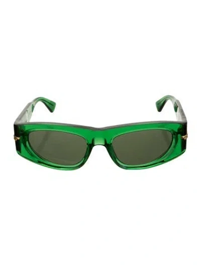 Pre-owned Elisa Johnson Square Tinted Sunglasses In Green