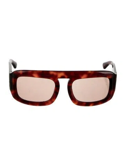 Pre-owned Elisa Johnson Square Tinted Sunglasses In Red