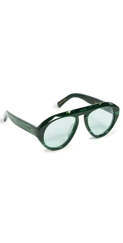 Elisa Johnson Val Sunglasses Green Tortoise