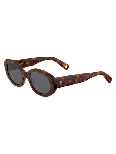 Elisa Johnson Women's Lyna 52mm Tortoiseshell Sunglasses In Brown Tortoise Grey