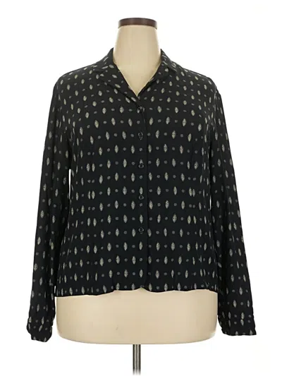 Pre-owned Elisabeth By Liz Claiborne Long Sleeve Blouse In Black