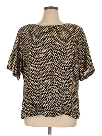 Pre-owned Elisabeth By Liz Claiborne Short Sleeve Blouse In Gold